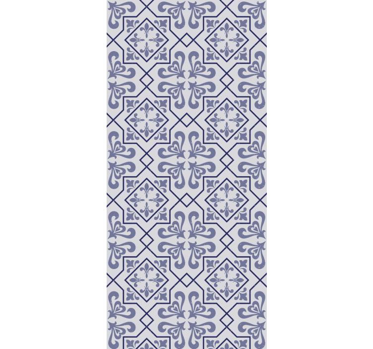 Rullgardin kök blå oktagon portugisisk kakel - Tenstickers