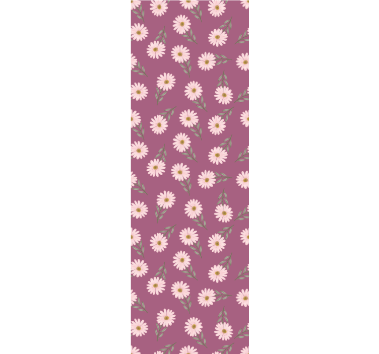 Rullgardin kök mönster av små rosa prästkragar - Tenstickers