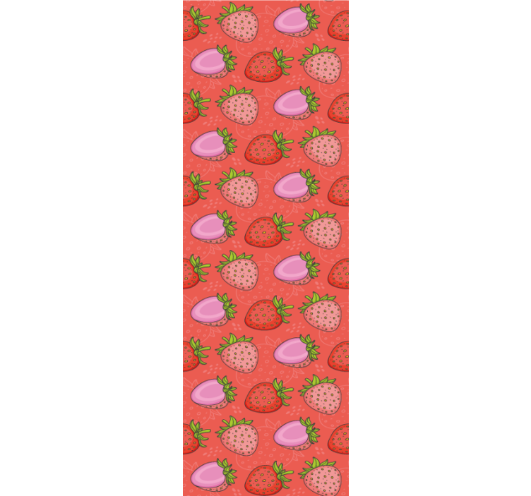 Rullgardin kök sömlösa röda och rosa jordgubbar - Tenstickers