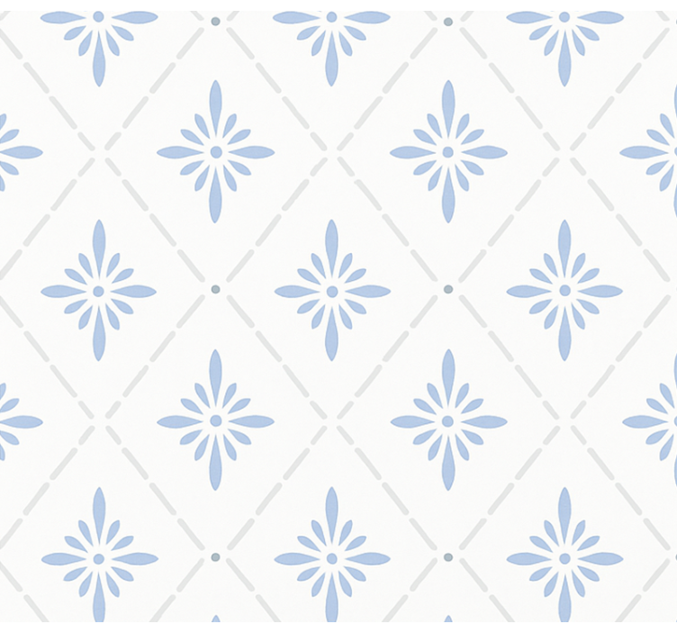 Rullgardin kök blå rombformade plattor - Tenstickers