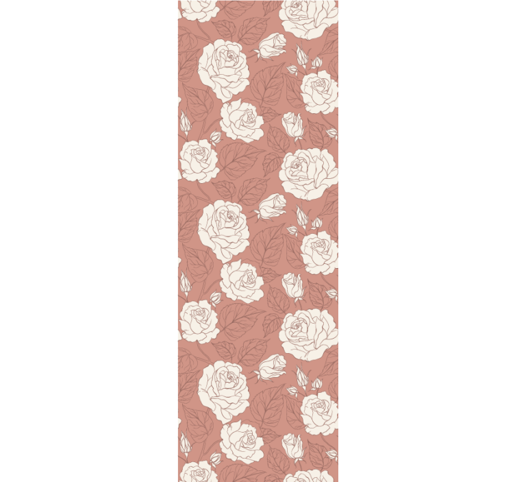 Rullgardin för matsal terracotta stora rosor - Tenstickers