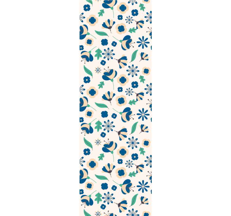 Rullgardin för matsal fransk provensalsk vit blommönster - Tenstickers