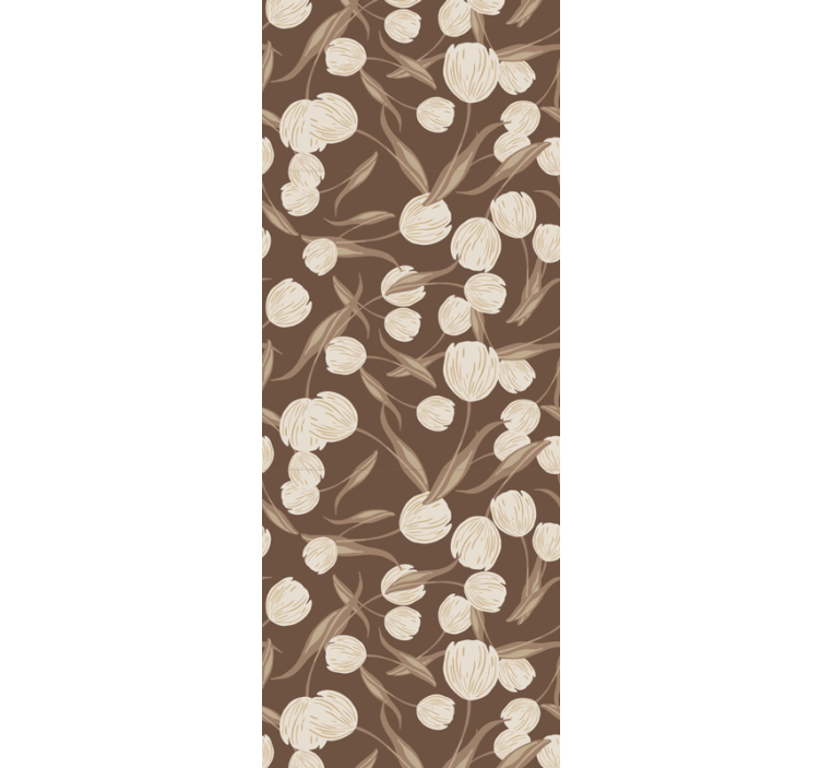 Rullgardin för matsal elegant beige tulpanmönster - Tenstickers