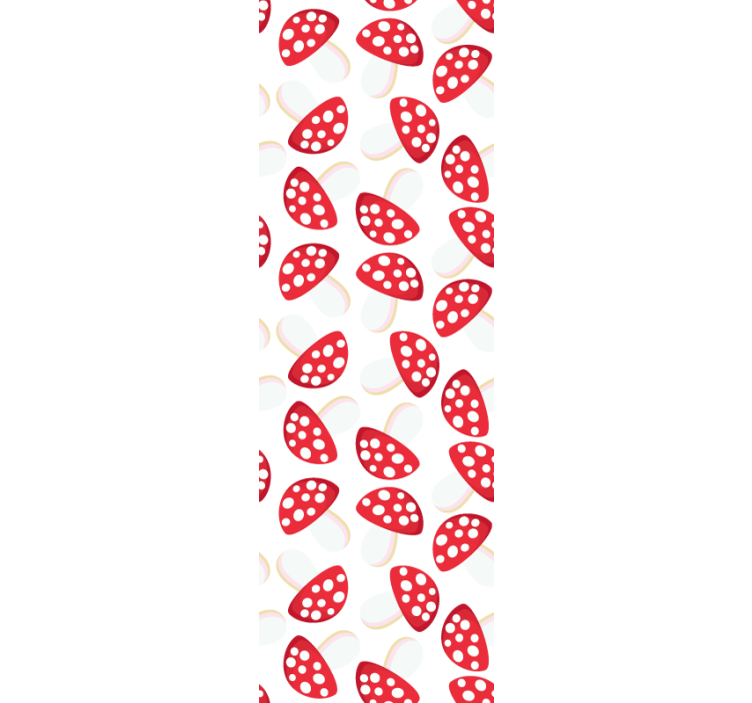 Rullgardin för matsal klassiska svampar vit bakgrund - Tenstickers