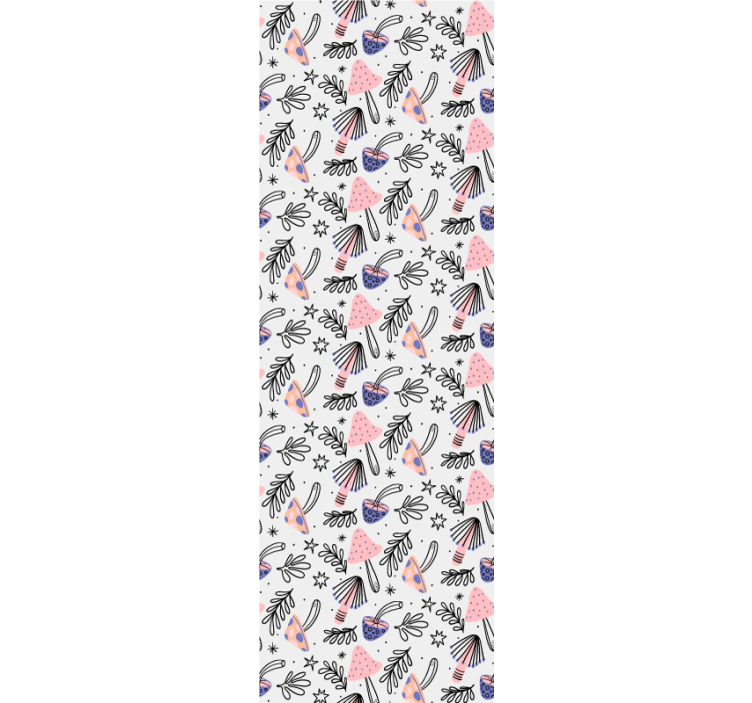 Rullgardin för matsal klassiska svampar och blommor - Tenstickers