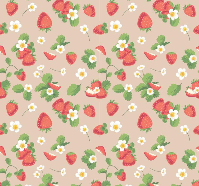 Rullgardin för matsal jordgubbar och blommor - Tenstickers