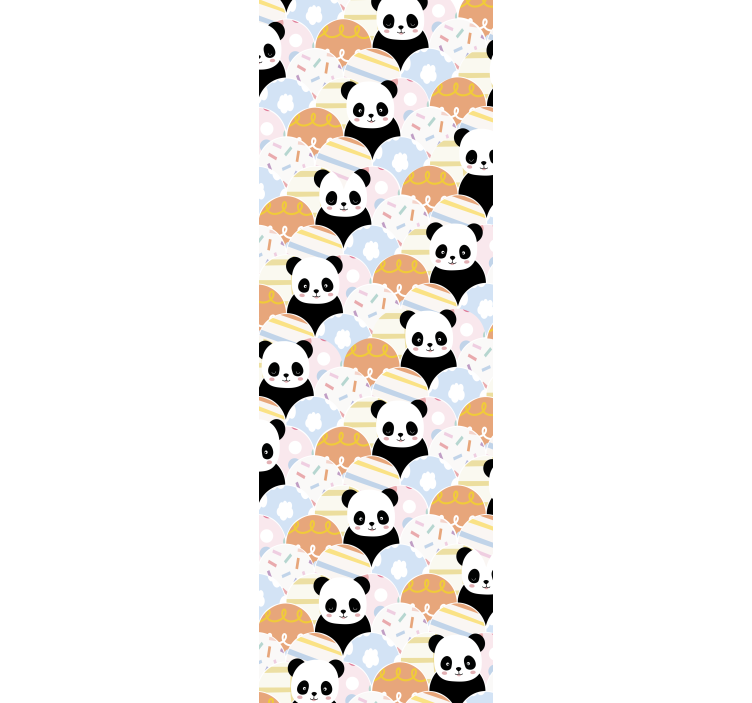 Rullgardin barn patchwork djur panda design - Tenstickers