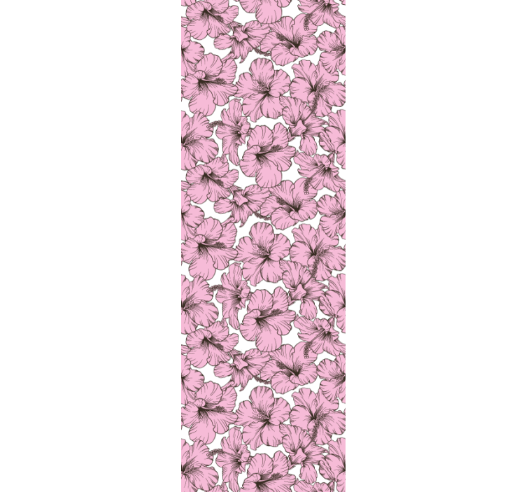 Rullgardin barn rosa hibiskusblommor mönster - Tenstickers