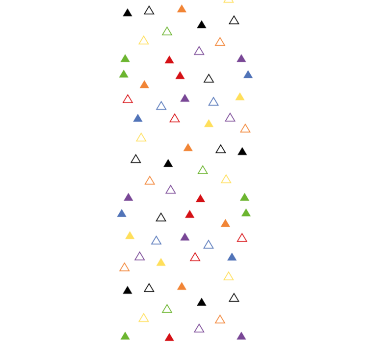 Rullgardin barn färgglada hål och trianglar - Tenstickers