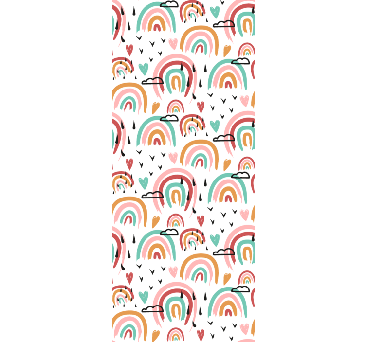 Rrullgardin barn akvarell minimalistiska regnbågar mønster - Tenstickers