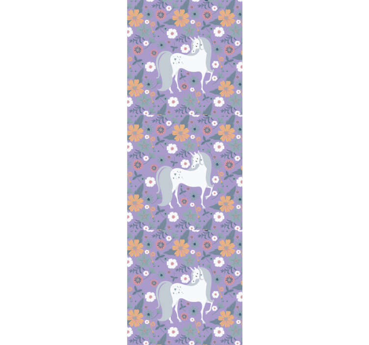 Rullgardin barn med mönster av konstnärliga unicorns - Tenstickers