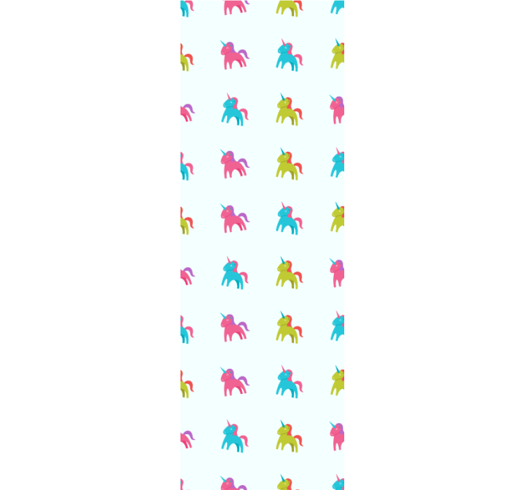 Rullgardin barn enhörningar på blå bakgrund - Tenstickers