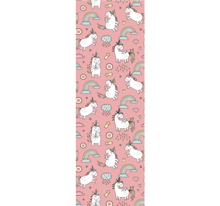 Rullgardin barn rosa enhörningar och regnbågar - Tenstickers