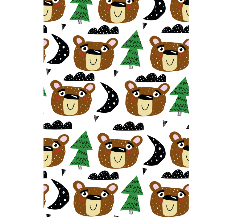 Rullgardin barn enfärgade björnar och träd - Tenstickers