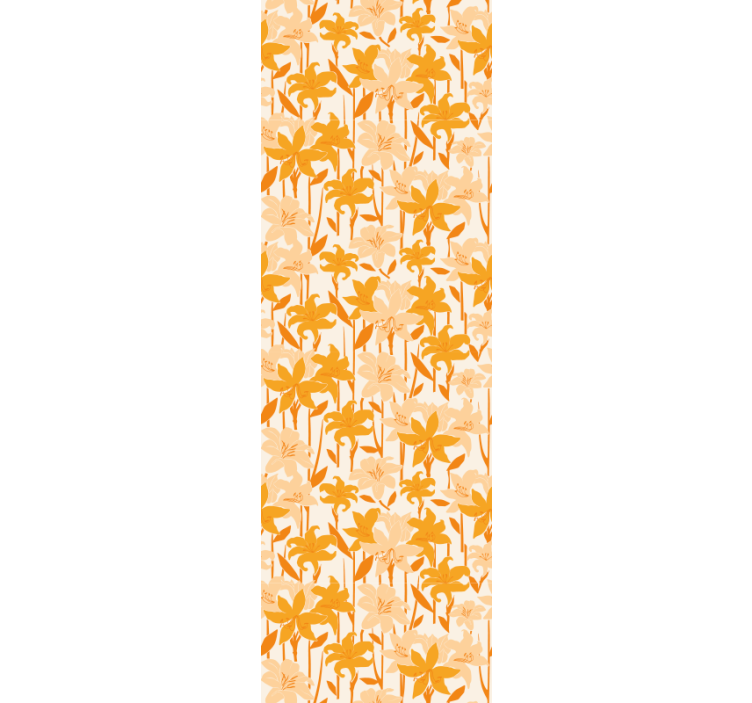 Rullgardin barn små söta orange blommor - Tenstickers