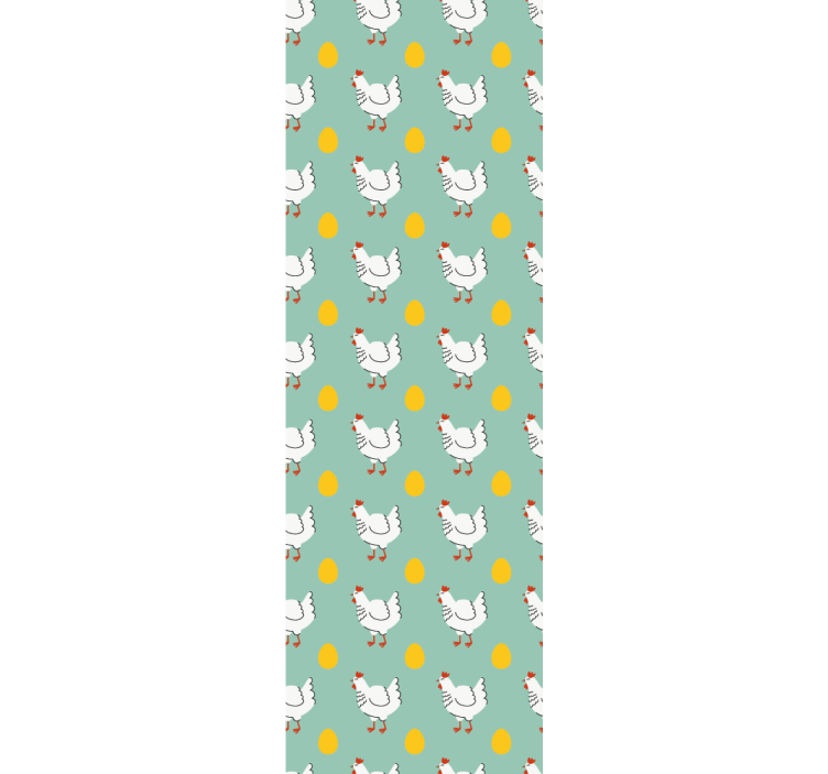 Rrullgardin barn vit kyckling blå bakgrund - Tenstickers