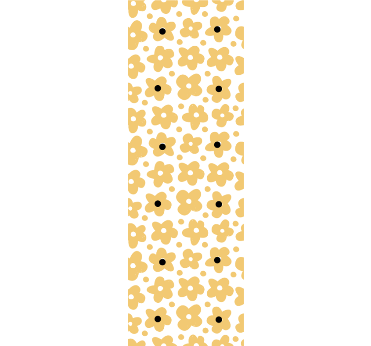 Rrullgardin barn med gult abstrakt blommönster - Tenstickers