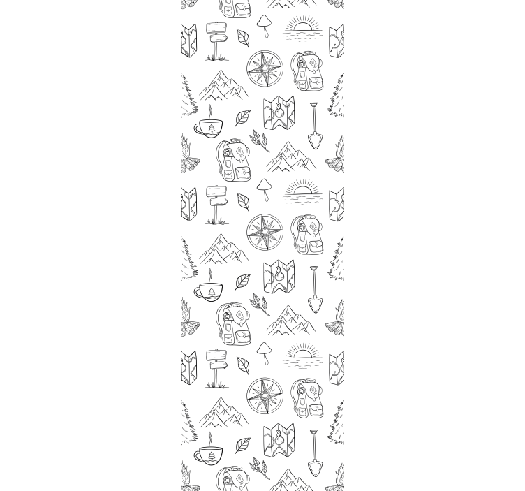 Rullgardin barn handritad kompass berggrejer - Tenstickers