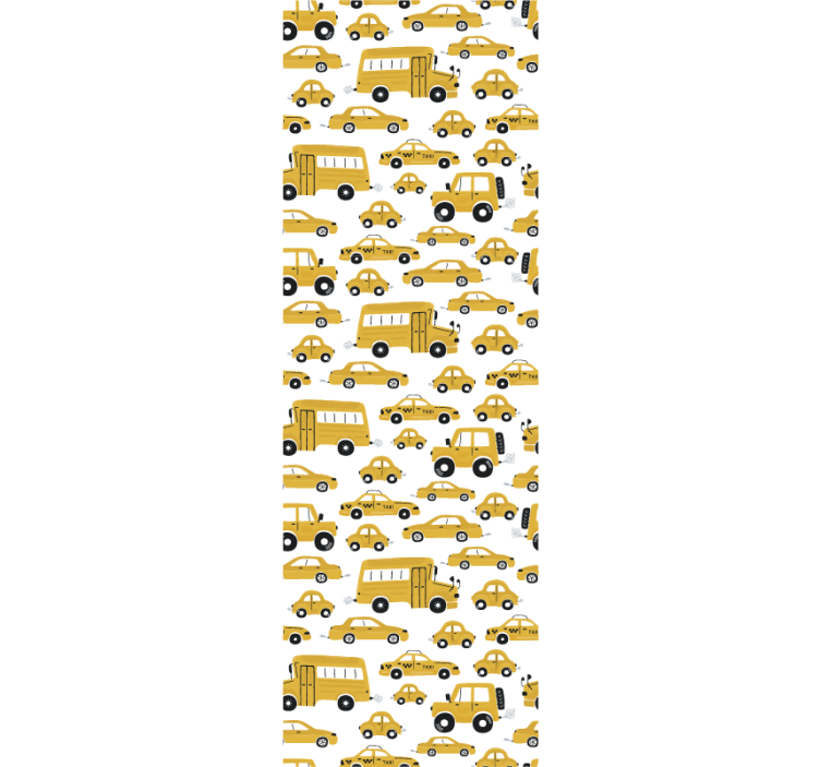 Rullgardin barn söt design gul bil - Tenstickers