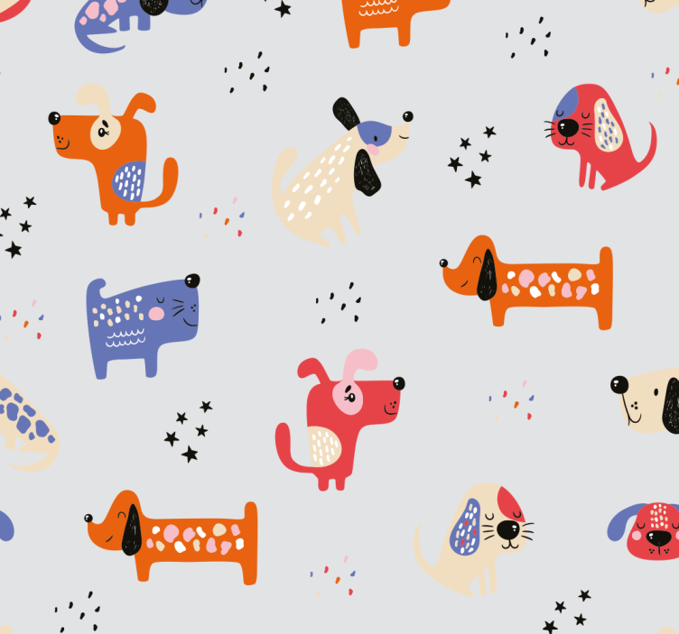 Rrullgardin barn med illustrerade hundar - Tenstickers