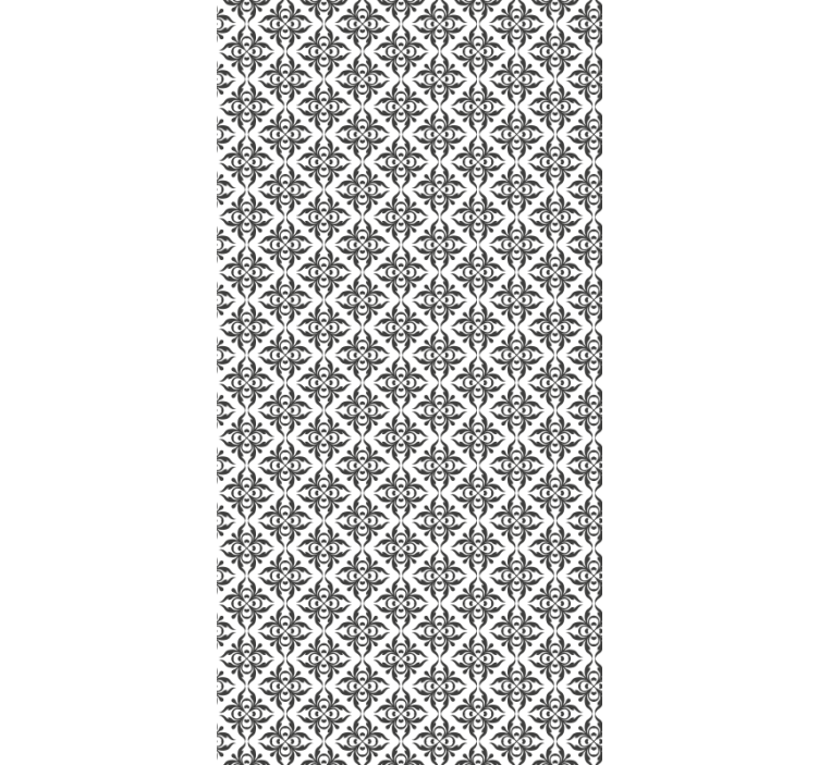 Rullgardin kontor elegant svart blommönster - Tenstickers