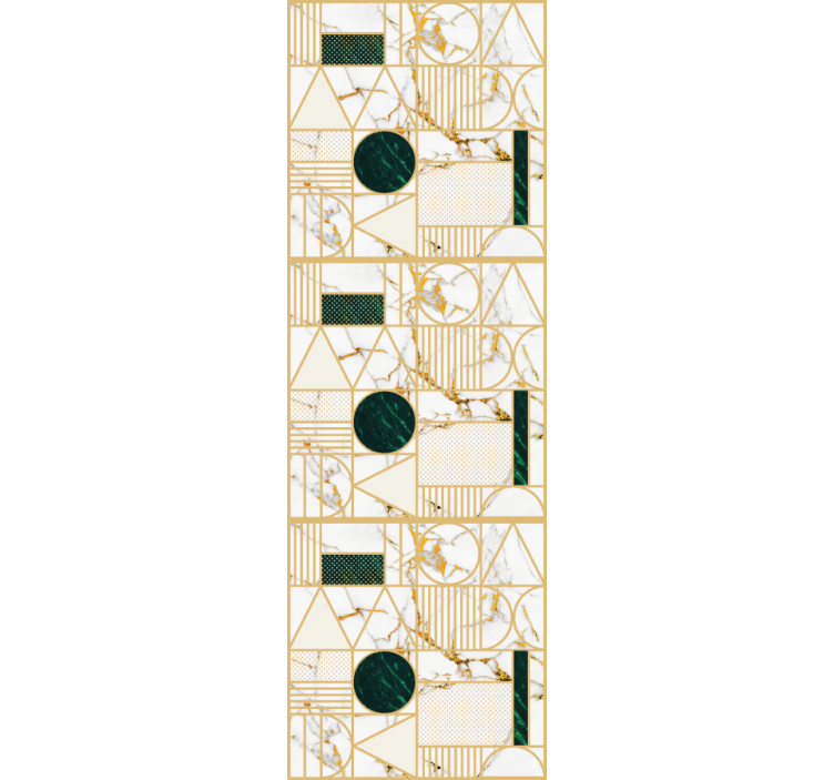 Rullgardin kontor vit marmor geometrisk - Tenstickers