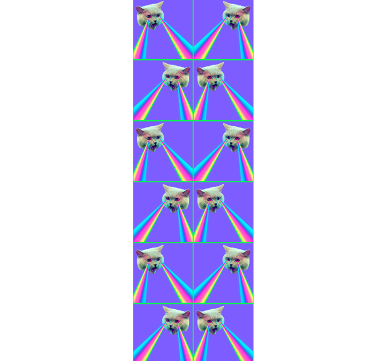 Rullgardin tonåringar vaporwave laser katt - Tenstickers