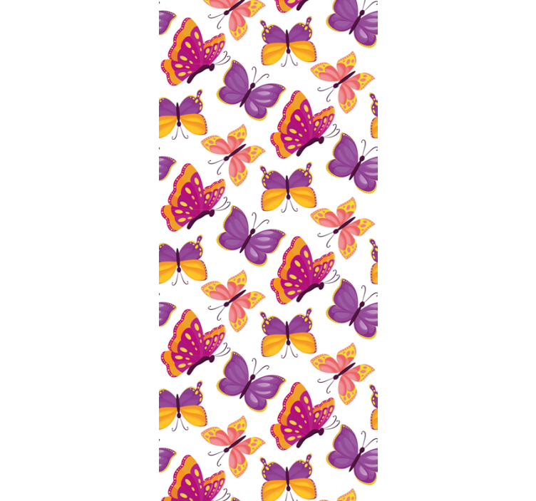Rullgardin tonåringar gul och rosa fjärilsdesign - Tenstickers