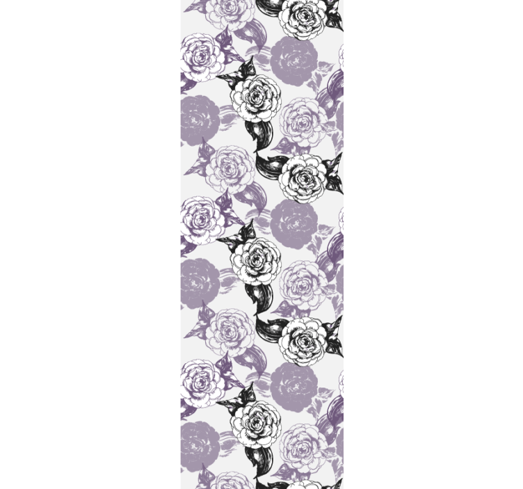 Rullgardin tonåringar lila och svart blommönster - Tenstickers