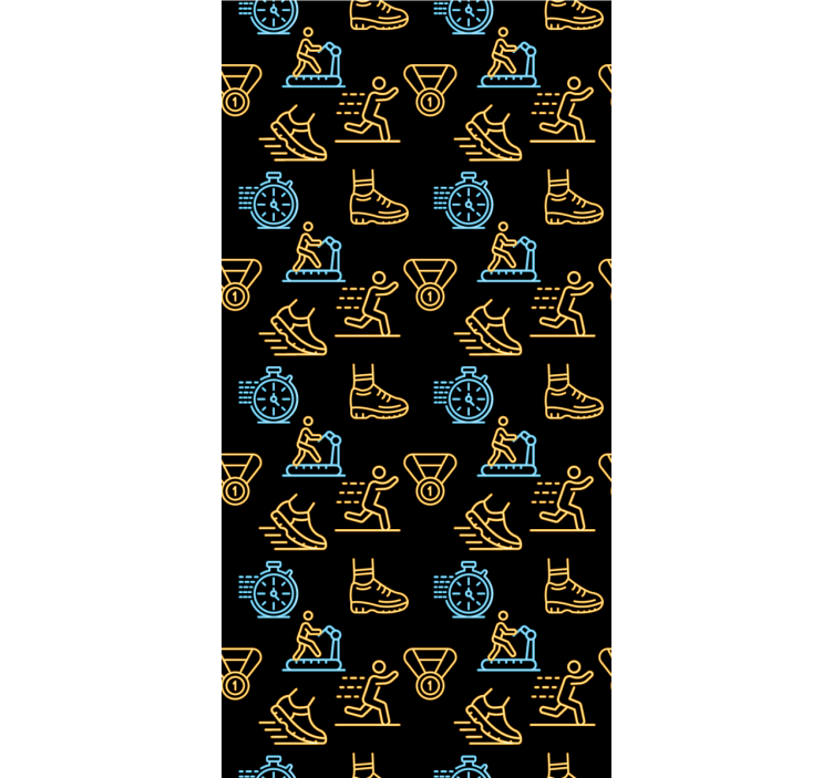 Rullgardin tonåringar neonfärgade ikoner på svart - Tenstickers