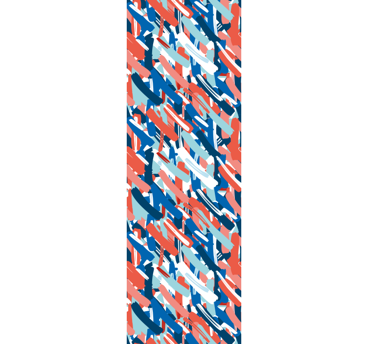 Rullgardin tonåringar röda blå och vita penseldrag - Tenstickers