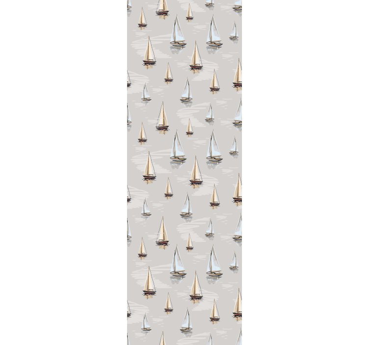 Rullgardin modern med elegant segelbåtmönster - Tenstickers