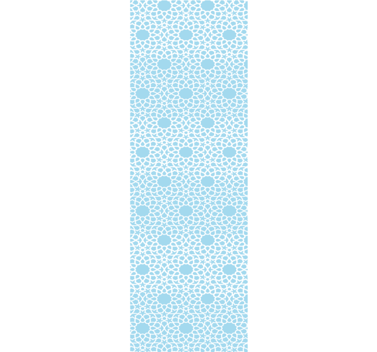 Rullgardin modern vit och blå geometrisk mönster - Tenstickers