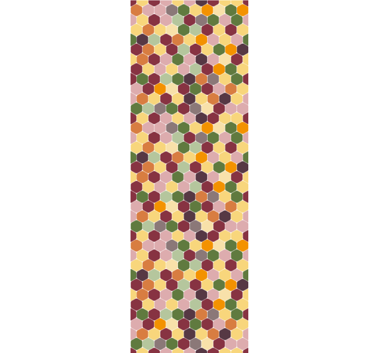 Rullgardin modern färgglada hexagoner med textur - Tenstickers