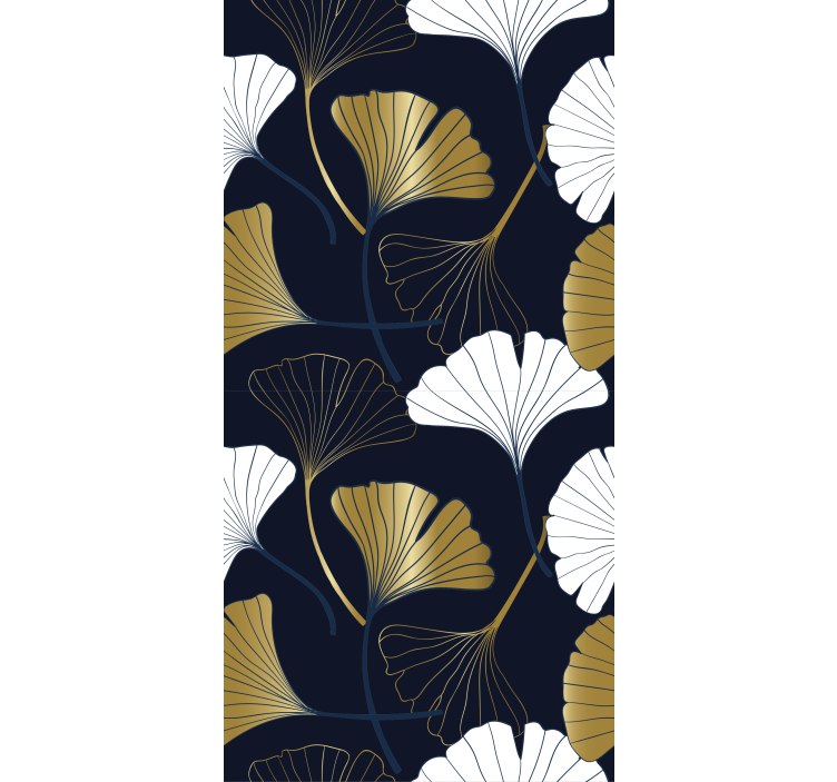 Rullgardin modern pr präglade ginkgo blad - Tenstickers