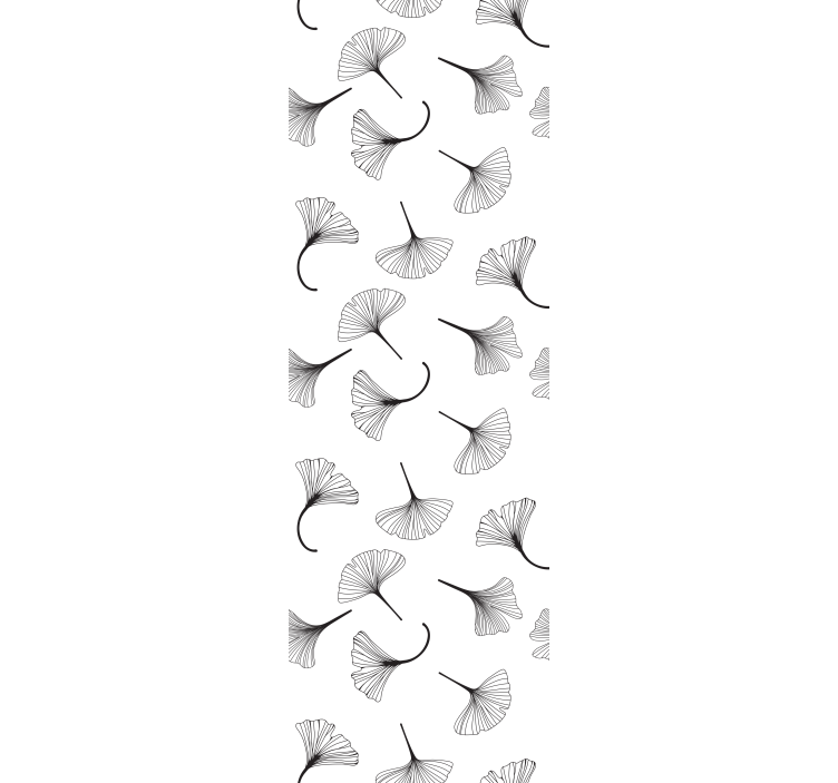 Rullgardin modern ginkgo blad svart mönster - Tenstickers