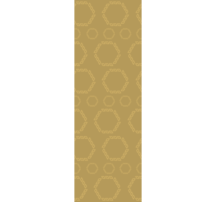 Rullgardin modern med guld hexagonmönster - Tenstickers