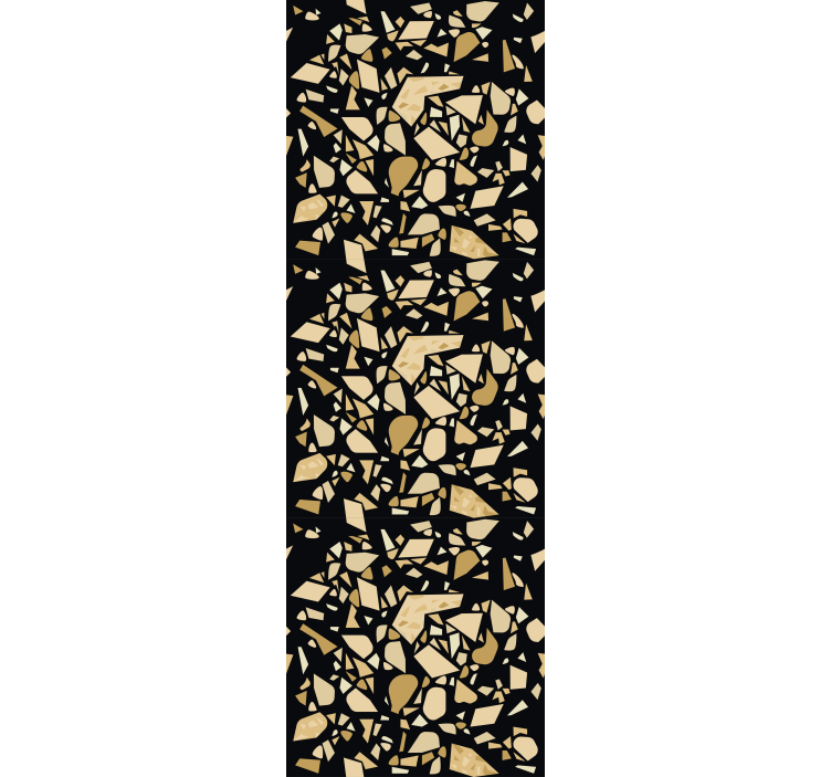 Rullgardin modern terrazzo stil svart guld - Tenstickers
