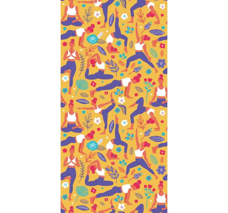 Rullgardin modern handritad yogaskiss - Tenstickers