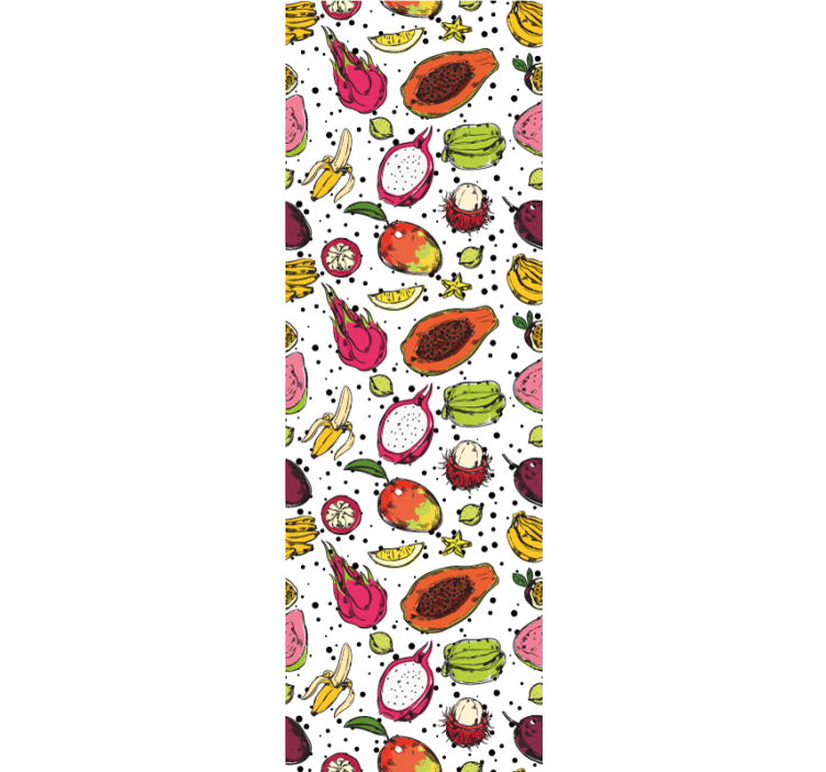 Rullgardin modern skiss färgglada exotiska frukter - Tenstickers