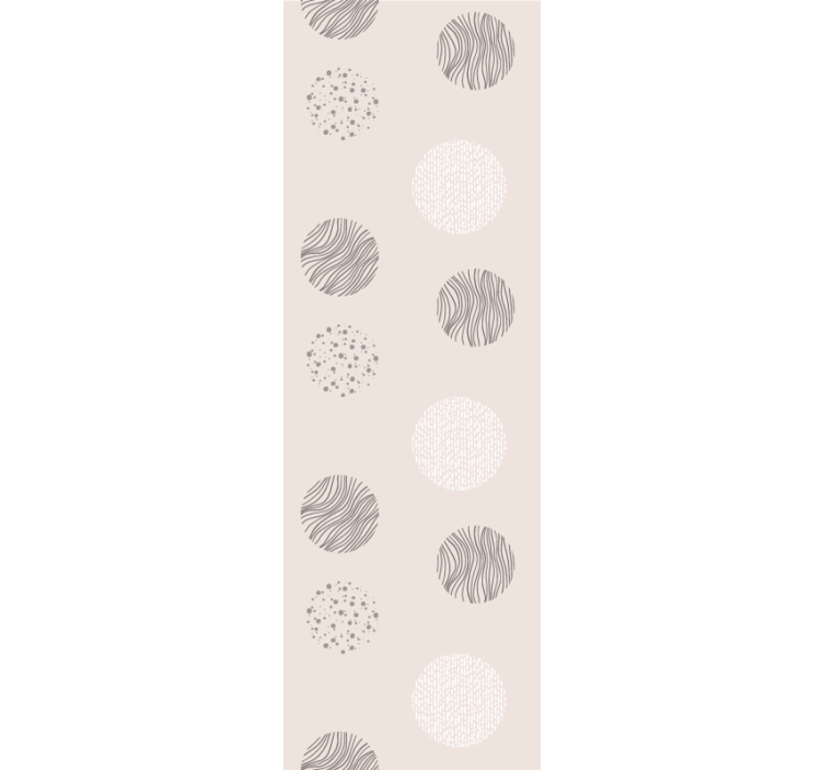 Rullgardin modern grå cirklar med linjer och textur - Tenstickers