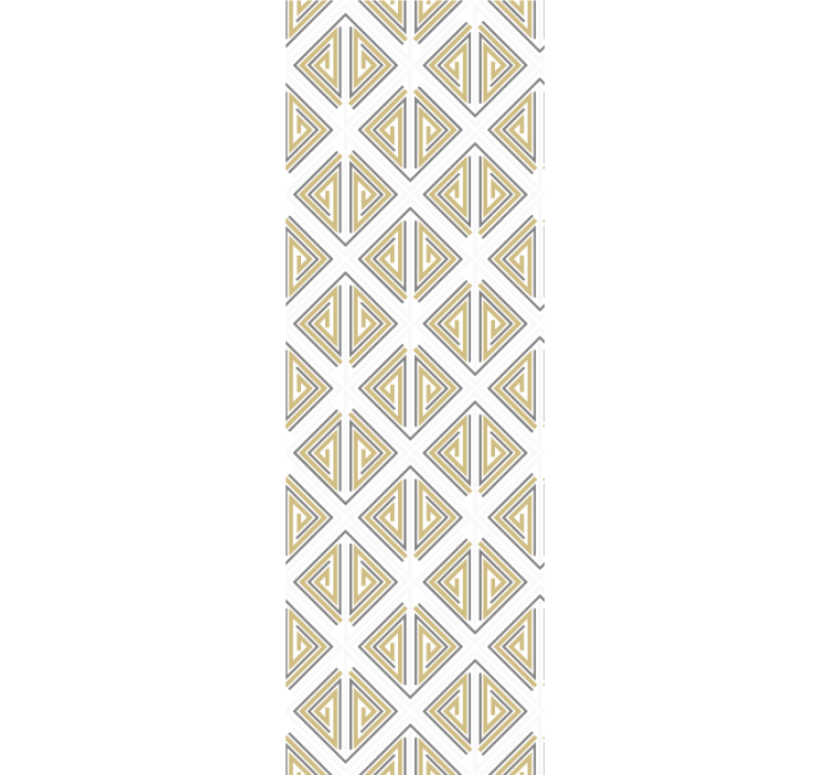 Grå figurer med guld och beige linjer rullgardin modern - Tenstickers