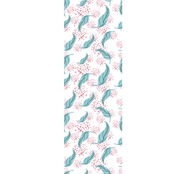 Rullgardin modern blå blomma färgstänk - Tenstickers