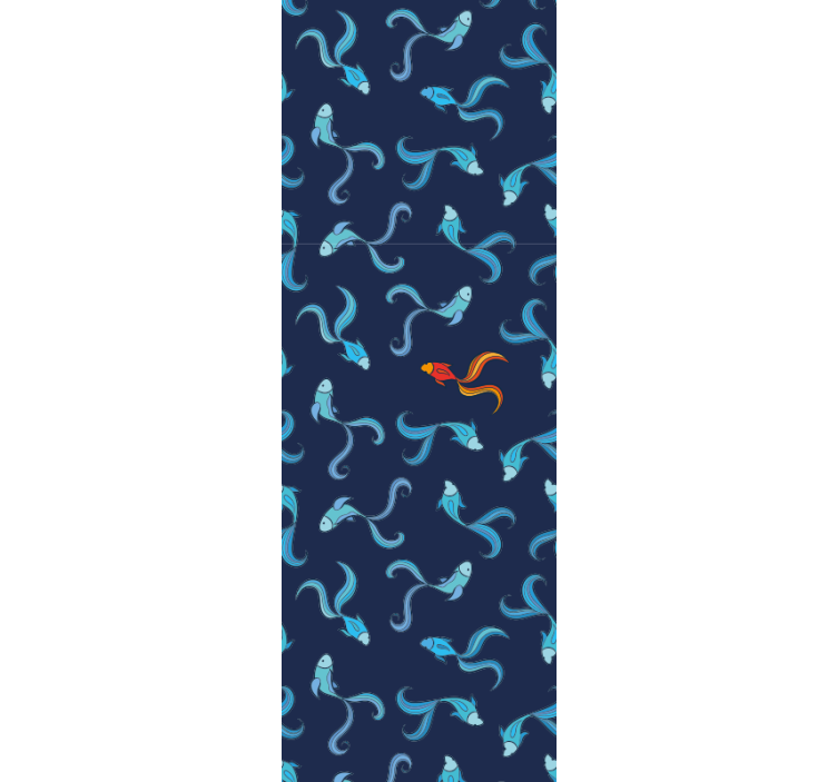Rullgardin modern en av tusen orange fiskar - Tenstickers