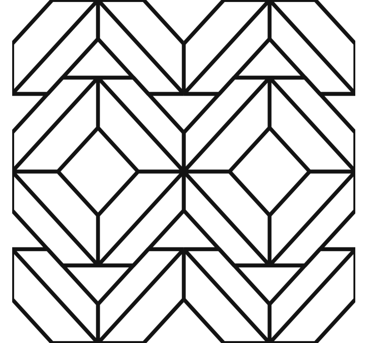 Rullgardin modern svartvit geometrisk mönster - Tenstickers