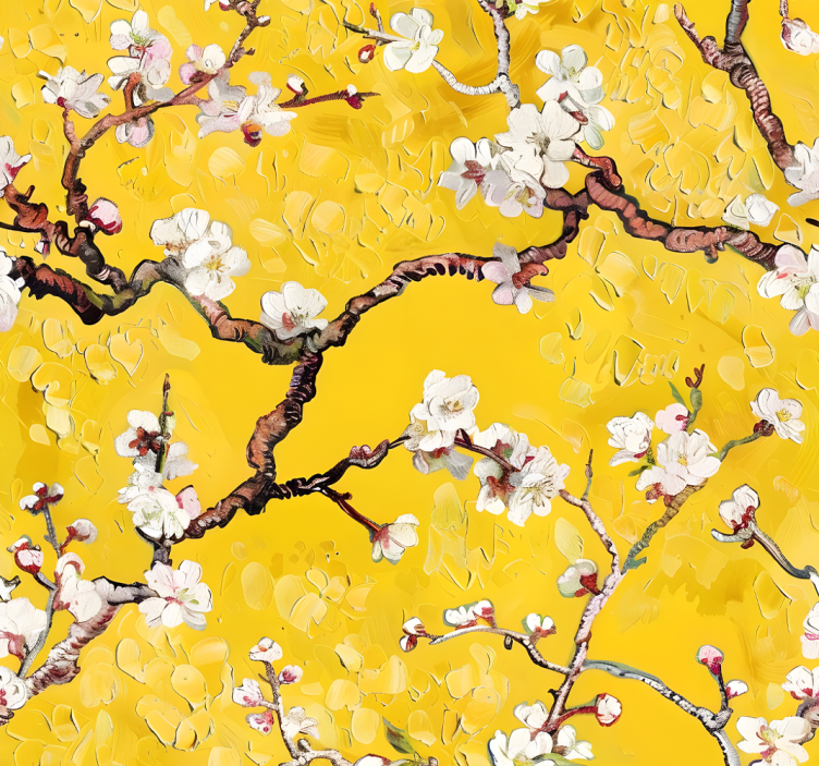 Rullgardin gul blommig vårmönster - Tenstickers