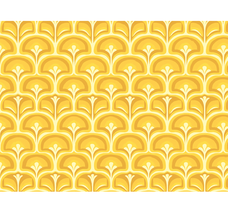 Rullgardin gul retro 70-tals gula figurer - Tenstickers