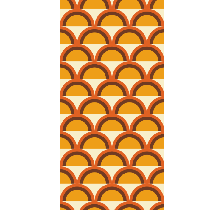 Rullgardin gul 1970-tals solnedgång retro bågar - Tenstickers