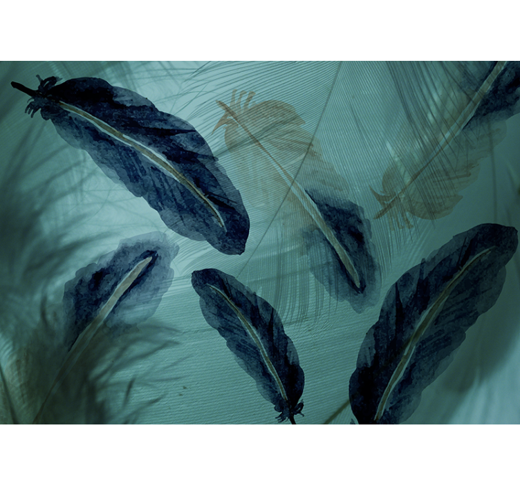 Rullgardin kök vattenfärg fjäderlinje estetik - Tenstickers