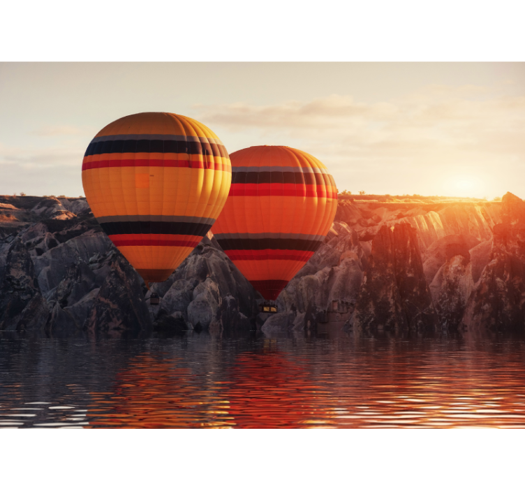 Rullgardin kök luftballonger över sjö - Tenstickers